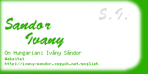 sandor ivany business card