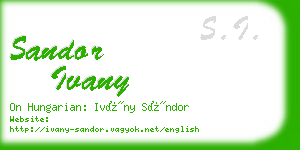 sandor ivany business card